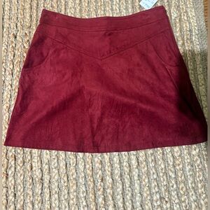 Burgundy Mini Skirt